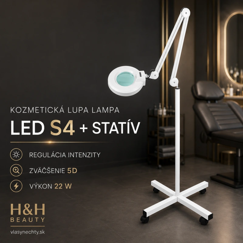 KOZMETICKÁ LUPA LAMPA LED S4 NA STATÍVE REGULOVATEĹNÁ INTENZITA SVETLA NA STATÍVE