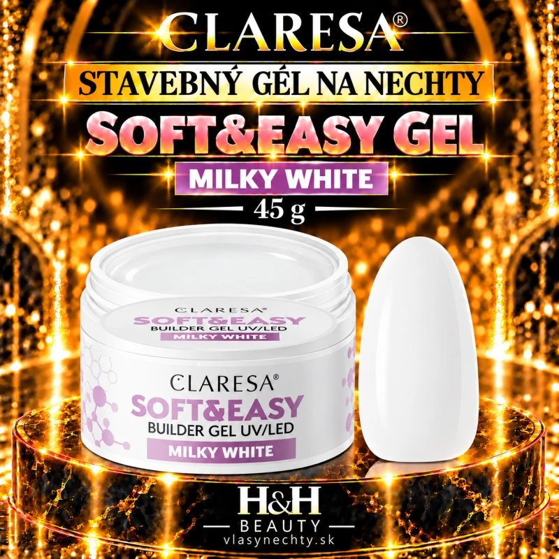 CLARESA STAVEBNÝ GÉL NA NECHTY SOFT&EASY GEL milk white 45g