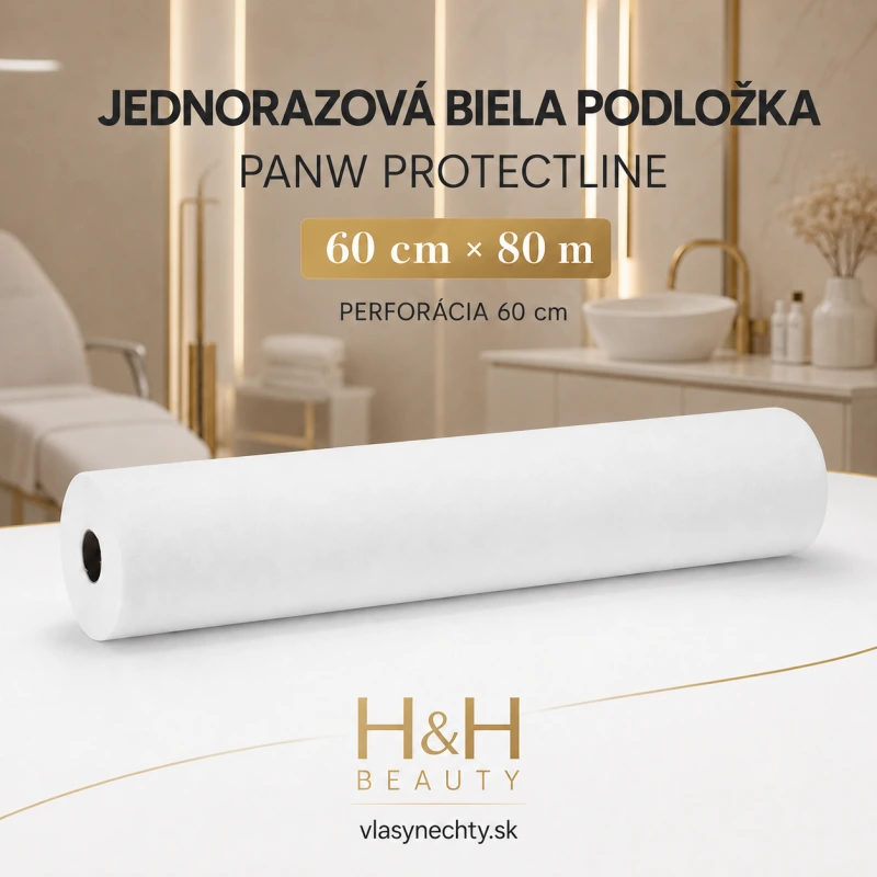 JEDNORAZOVÁ BIELA PODLOŽKA PANW PROTECTLINE – 60 cm × 80 m