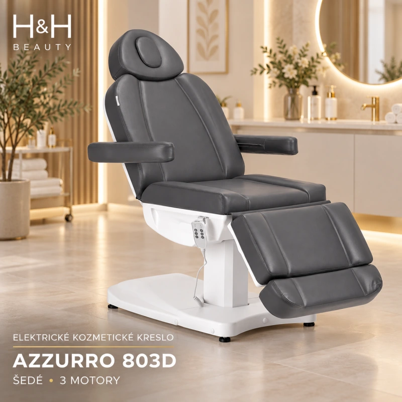Elektrické kozmetické kreslo AZZURRO 803D 3 motorové šedé