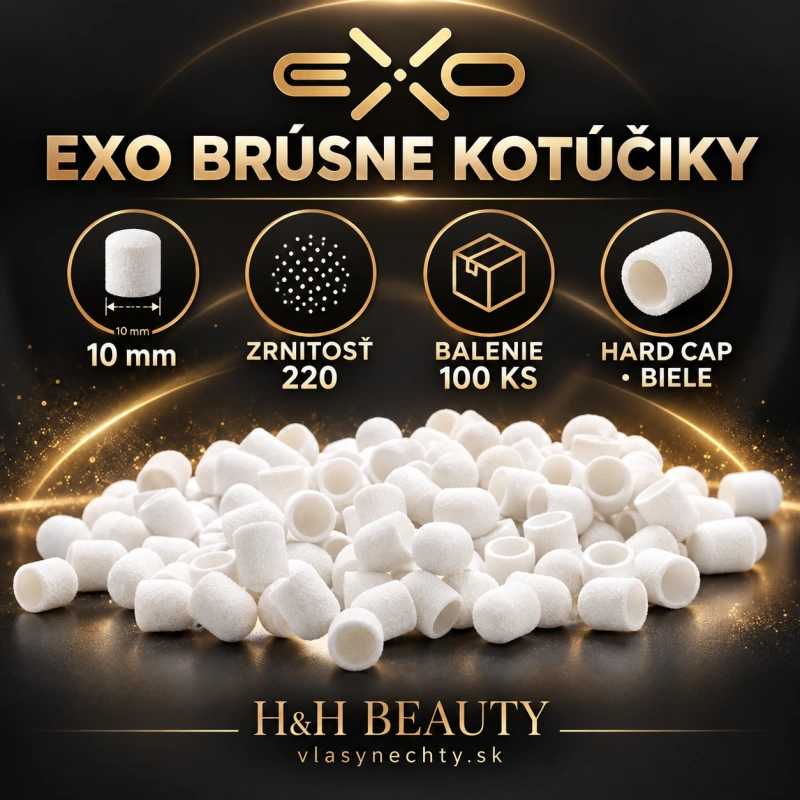 EXO BRÚSNE KOTÚČIKY 10mm/220 100 KS. HARD CAP BIELE