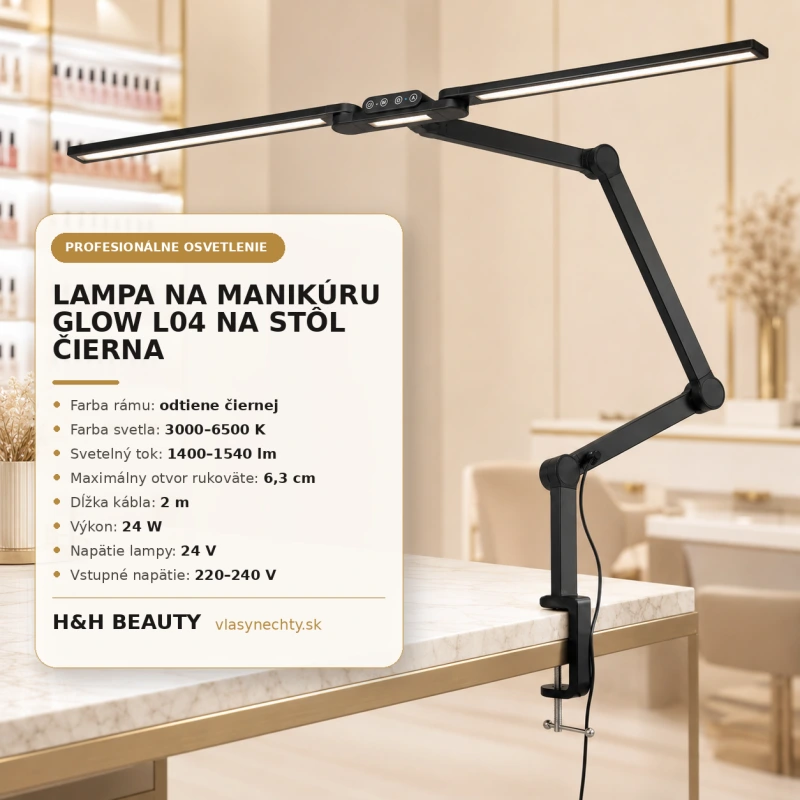 LAMPA NA MANIKÚRU GLOW L04 NA STOL ČIERNA