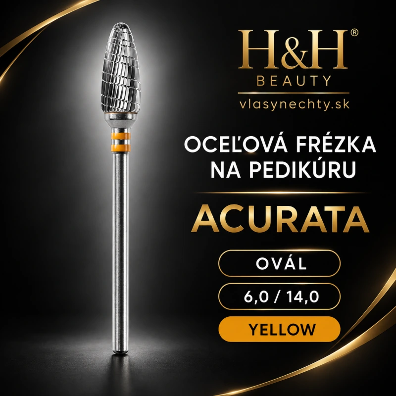 OCEĽOVÁ FRÉZKA NA PEDIKÚRU ACURATA OVÁL 6,0/14,0 YELOW