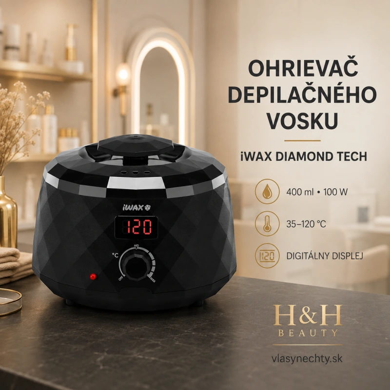 OHRIEVAČ DEPILAČNÉHO VOSKU iWAX DIAMOND TECH 400ML 100W ČIERNY