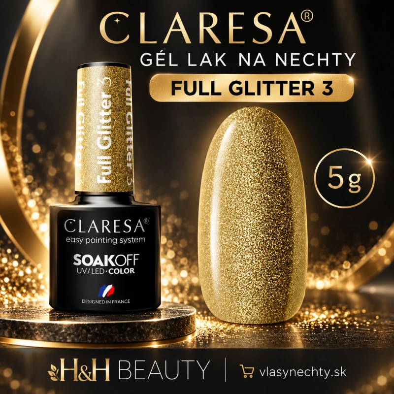 CLARESA GÉL LAK NA NECHTY FULL GLITTER 3 - 5 g