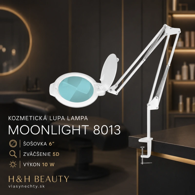 KOZMETICKÁ LUPA LAMPA LED MOONLIGHT 8013/6" BIELA NA STÔL