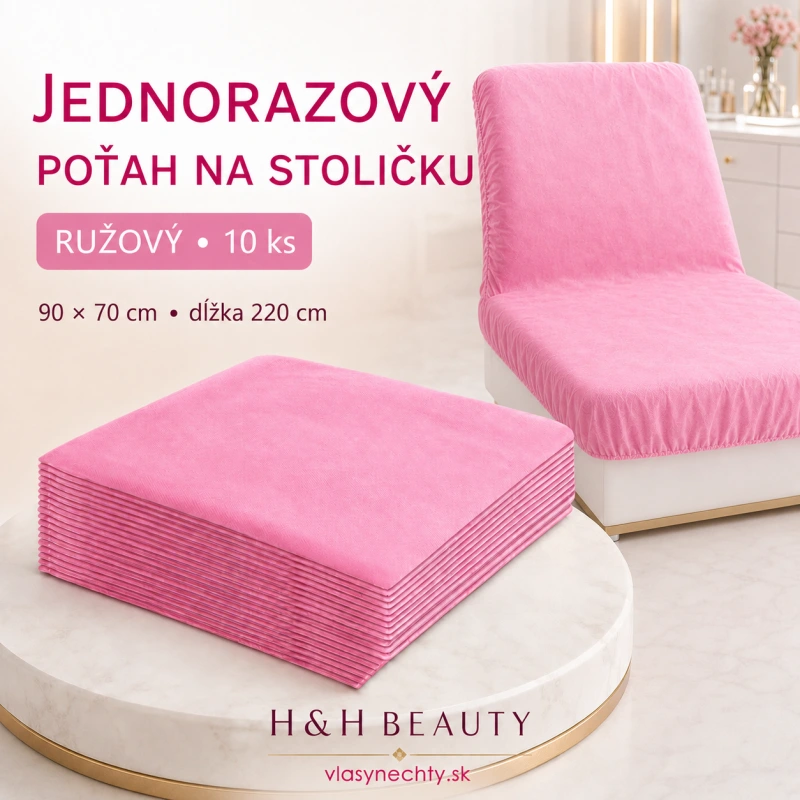 Jednorazový poťah na stoličku s gumičkou 10 ks farbaružová / 70 × 90 × 220 cm /