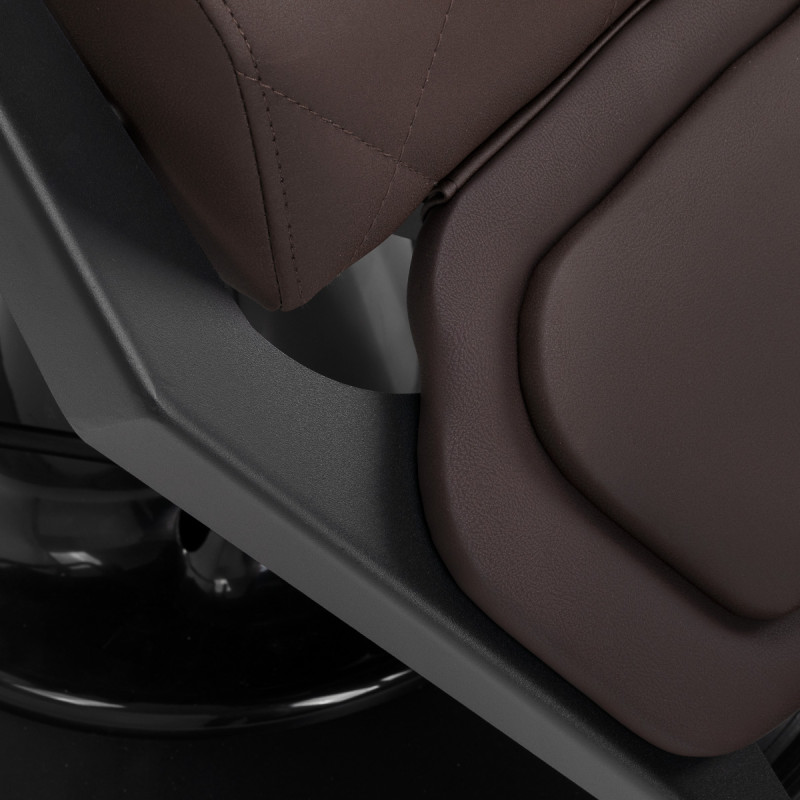 BARBERSKE KRESLO GABBIANO Bruno s čiernym rámom hnedé 13