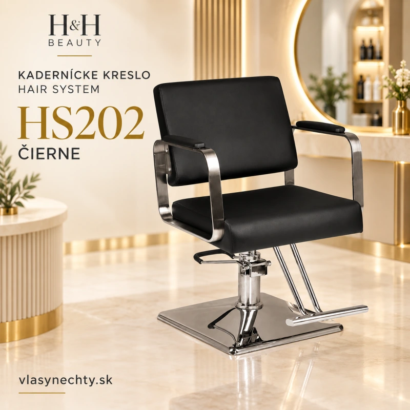 KADERNÍCKE KRESLO HAIR SYSTEM HS202 ČIERNE