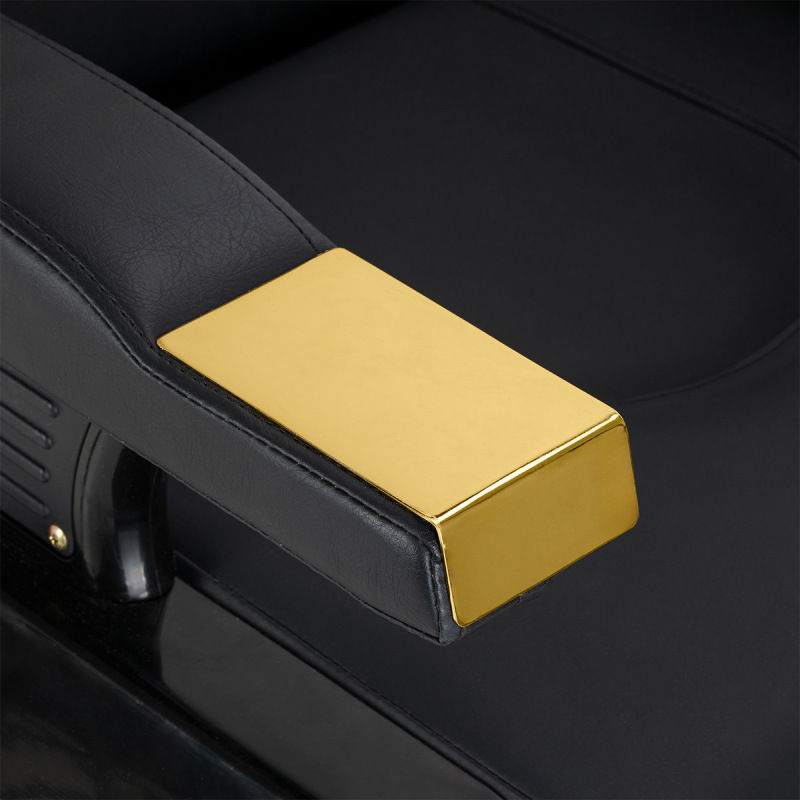 Hair System New York – barberské kreslo čierna / zlatá 9