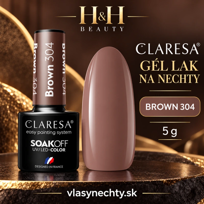 CLARESA GÉL LAK NA NECHTY BROWN 304 -5g