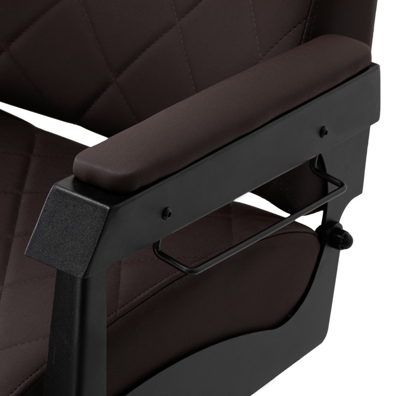 BARBERSKE KRESLO GABBIANO Bruno s čiernym rámom hnedé 6