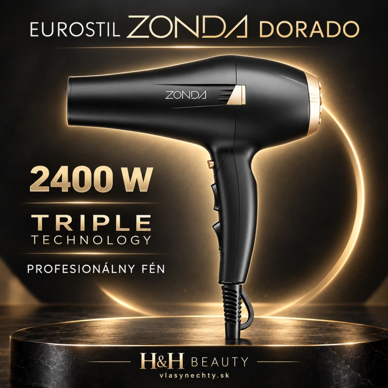 EUROSTIL ZONDA DORADO 2400W – profesionálny fén s TRIPLE TECHNOLOGY