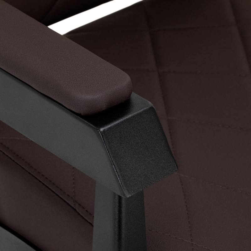 BARBERSKE KRESLO GABBIANO Bruno s čiernym rámom hnedé 5