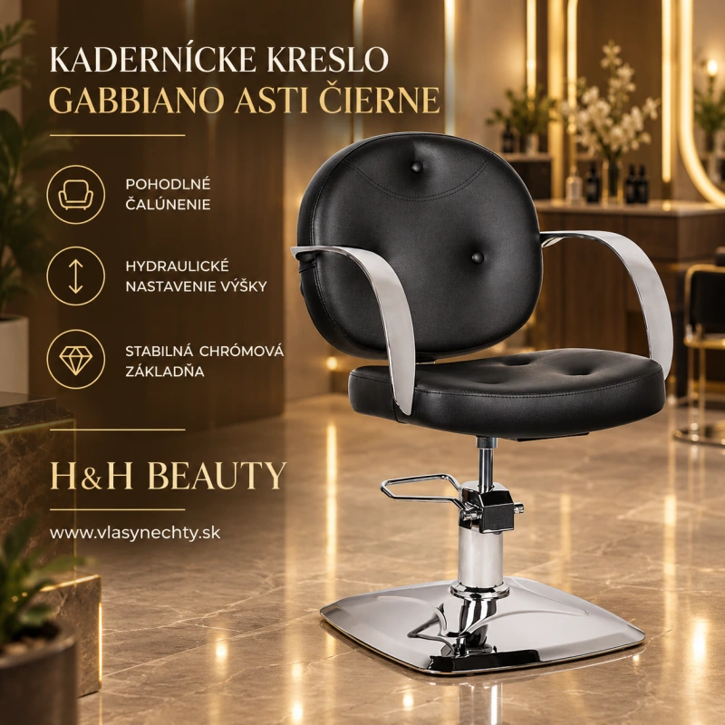 KADERNÍCKE KRESLO GABBIANO ASTI ČIERNE