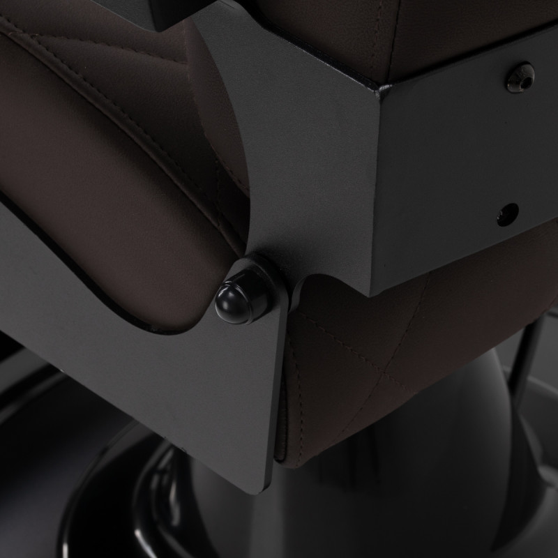 BARBERSKE KRESLO GABBIANO Bruno s čiernym rámom hnedé 12