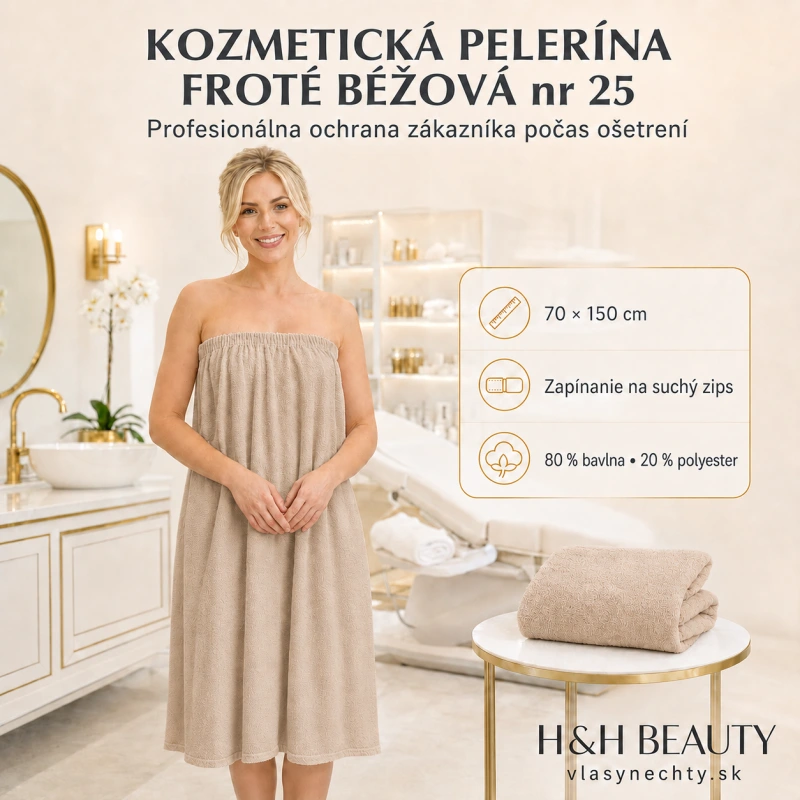 KOZMETICKÁ PELERÍNA FROTÉ BÉŽOVÁ nr 25