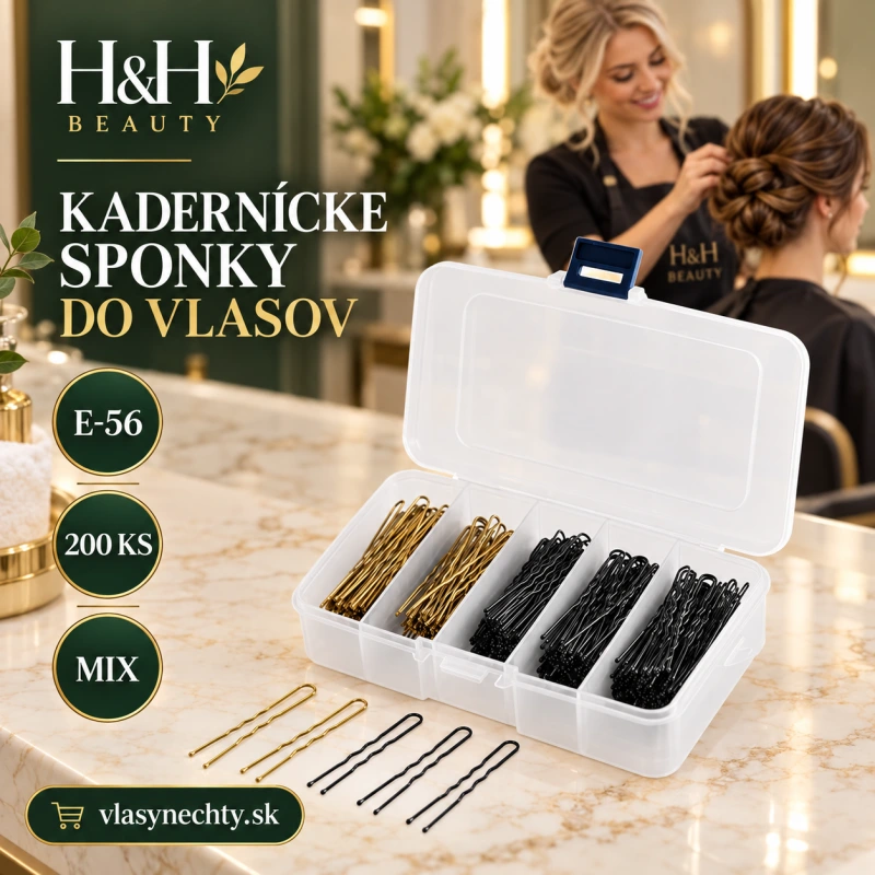 KADERNÍCKE SPONKY DO VLASOV E-56 200 KS. MIX