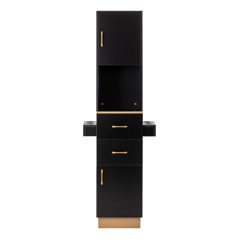 Stacja fryzjerska Labor Gabbiano TOTEM czarna ze złotym okuciem 2