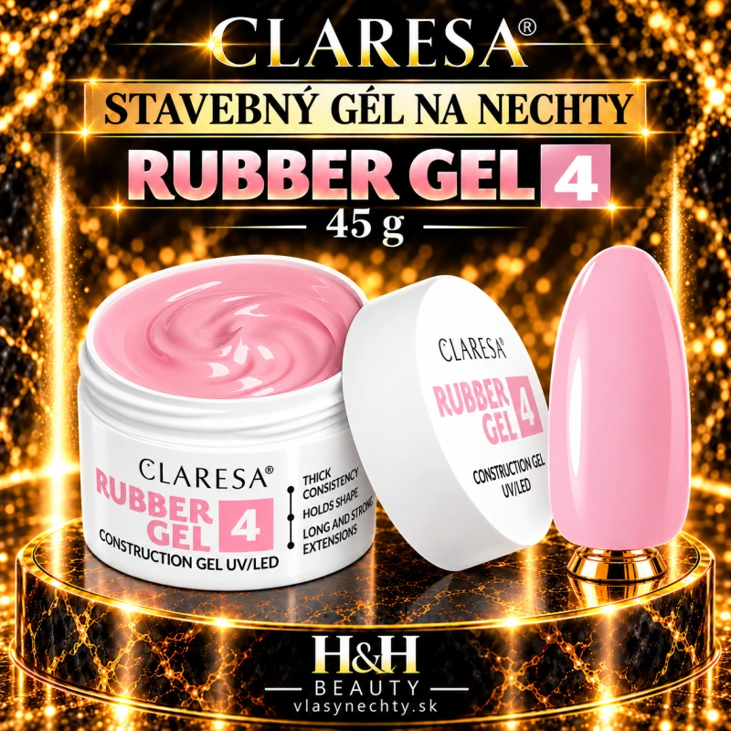 CLARESA STAVEBNÝ GÉL NA NECHTY Rubber gel 4 45g