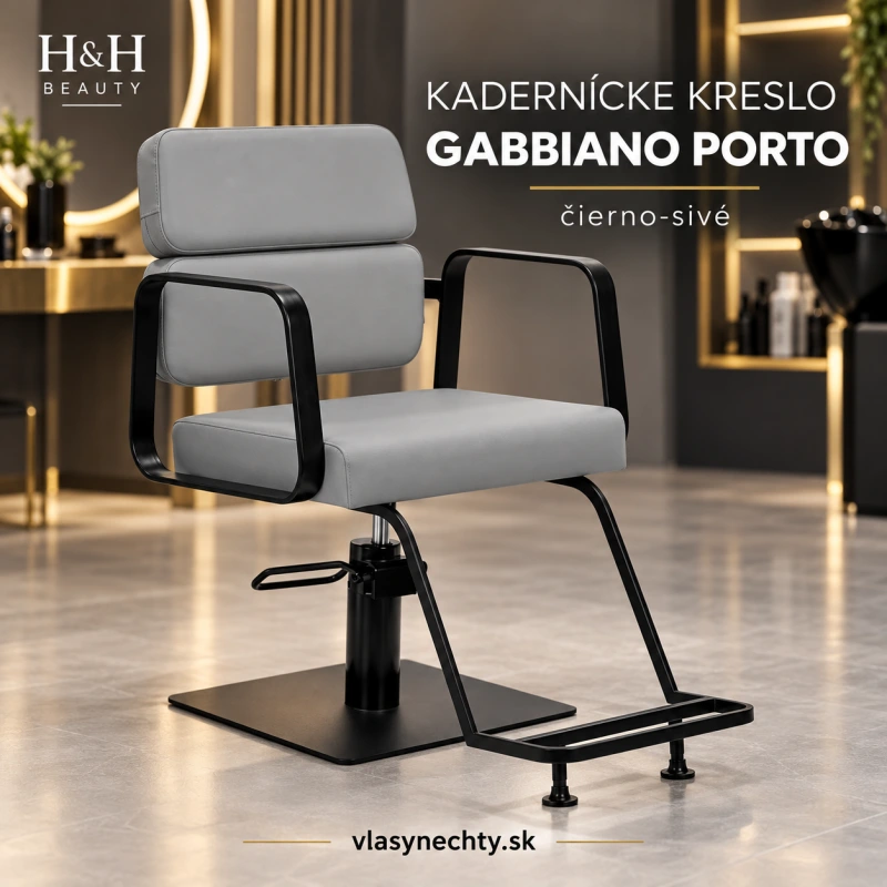 KADERNÍCKE KRESLO GABBIANO Porto čierno šedé