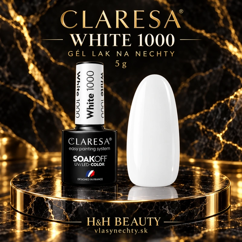 CLARESA GÉL LAK NA NECHTY WHITE 1000 -5g