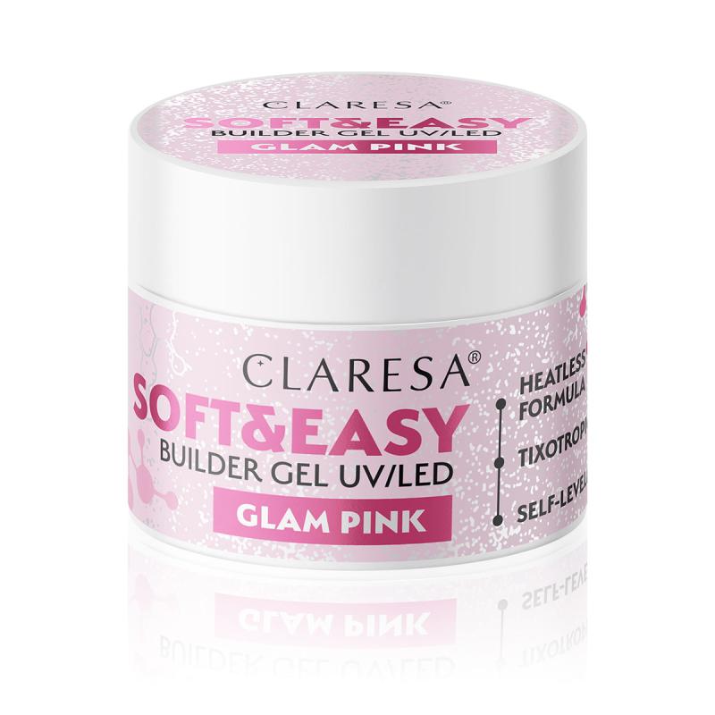 CLARESA STAVEBNÝ GÉL NA NECHTY Soft&Easy glam pink 45 g