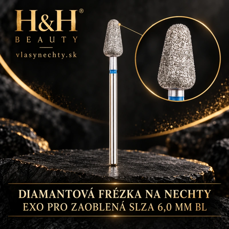 DIAMANTOVÁ FRÉZKA NA NECHTY EXO PRO ZAOBLENÁ SLZA 6,0MM BL