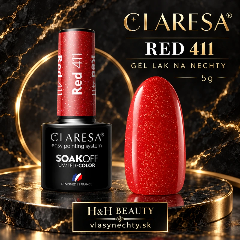 CLARESA GÉL LAK NA NECHTY RED 411 -5g
