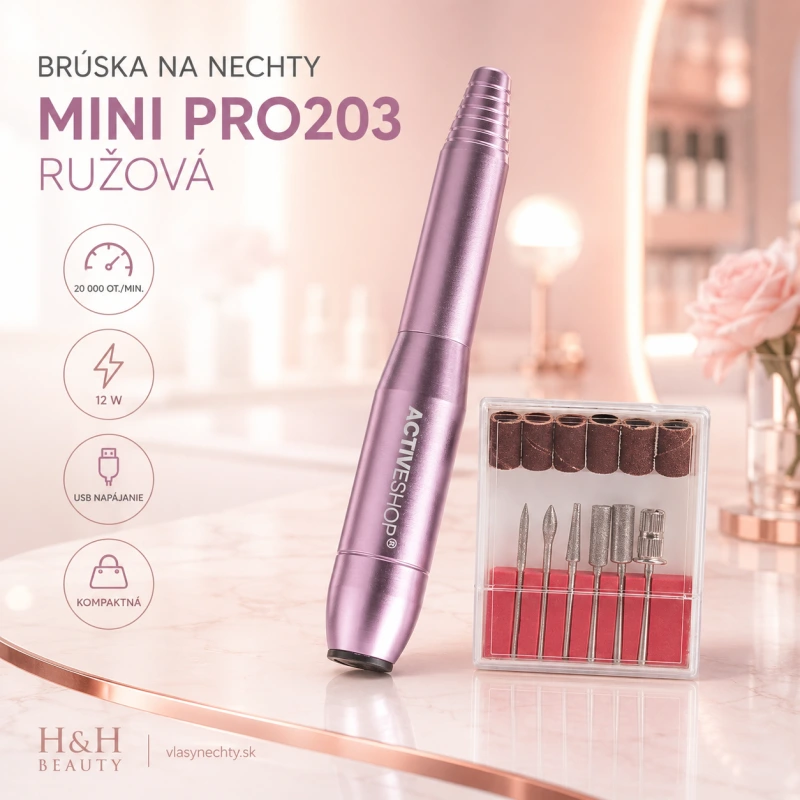 BRÚSKA NA NECHTY MINI PRO203 RUŽOVÁ