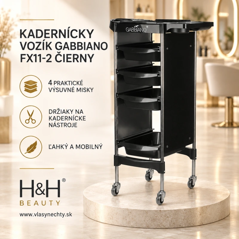 KADERNÍCKY VOZÍK GABBIANO FX11-2 ČIERNY