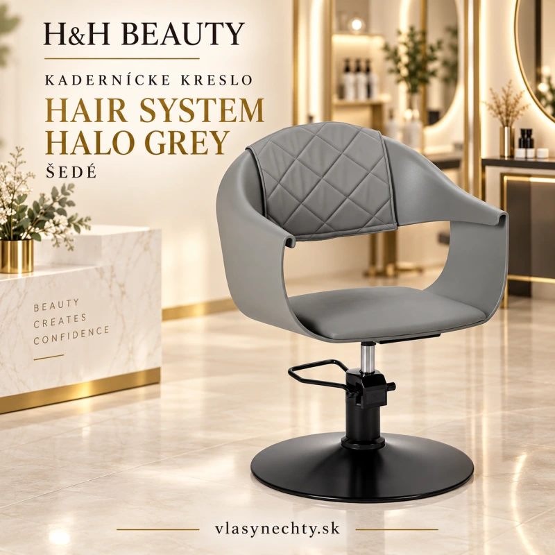 KADERNÍCKE KRESLO HAIR SYSTEM HALO GREY – šedé