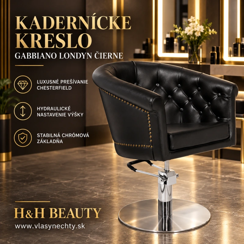 KADERNÍCKE KRESLO GABBIANO LONDYN ČIERNE