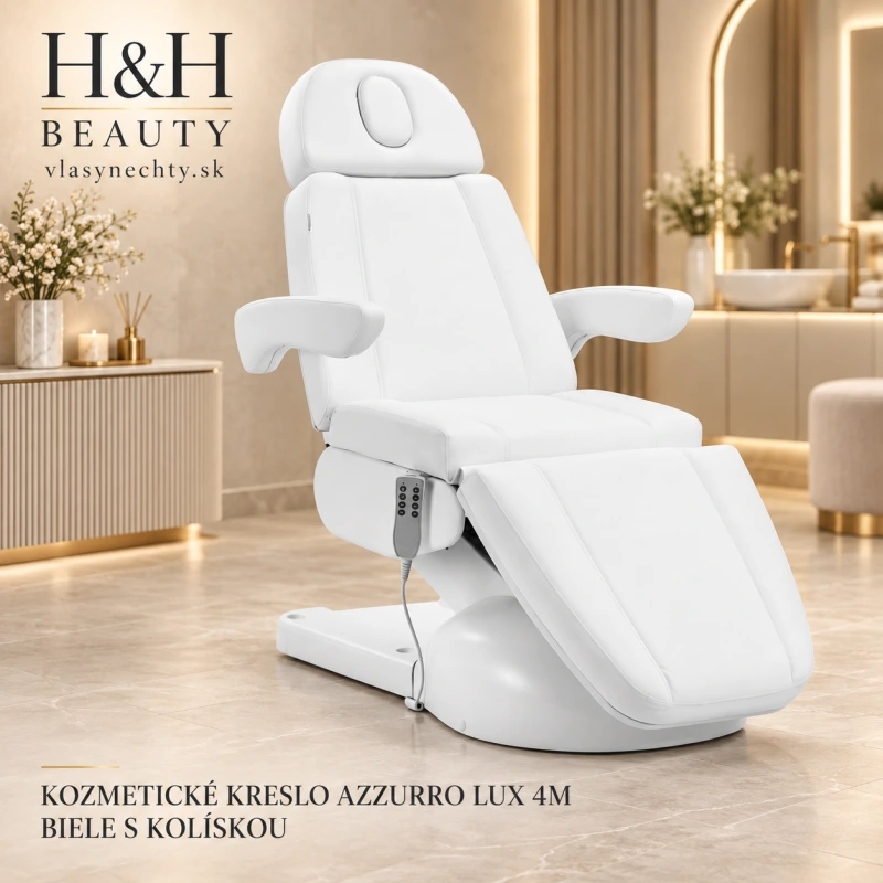 Kozmetické kreslo Azzurro Lux 4m biele s kolískom