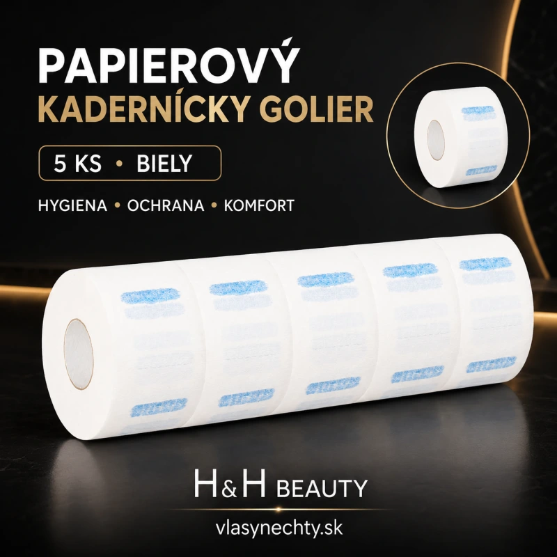 Papierový kadernícky golier – 5 ks | biely