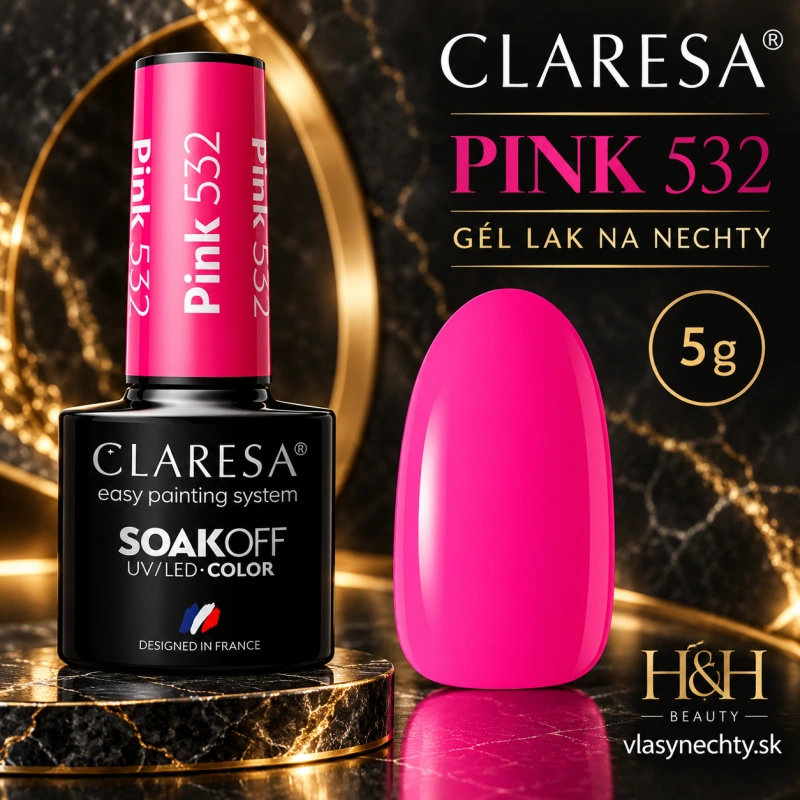 CLARESA GÉL LAK NA NECHTY PINK 532 -5g