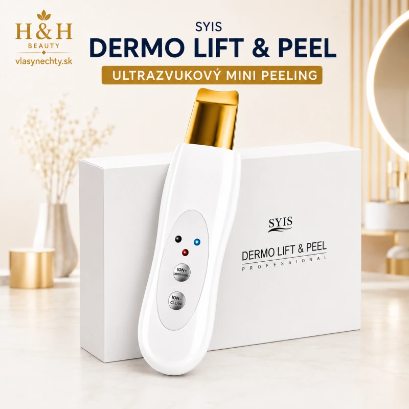 SYIS KOZMETICKÝ PRÍSTROJ DERMO LIFT & PEEL skin scrubber zlatá špachtla