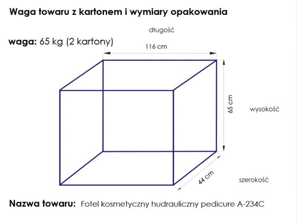 Fotel kosmetyczny hydrauliczny A 234C pedi biały 6