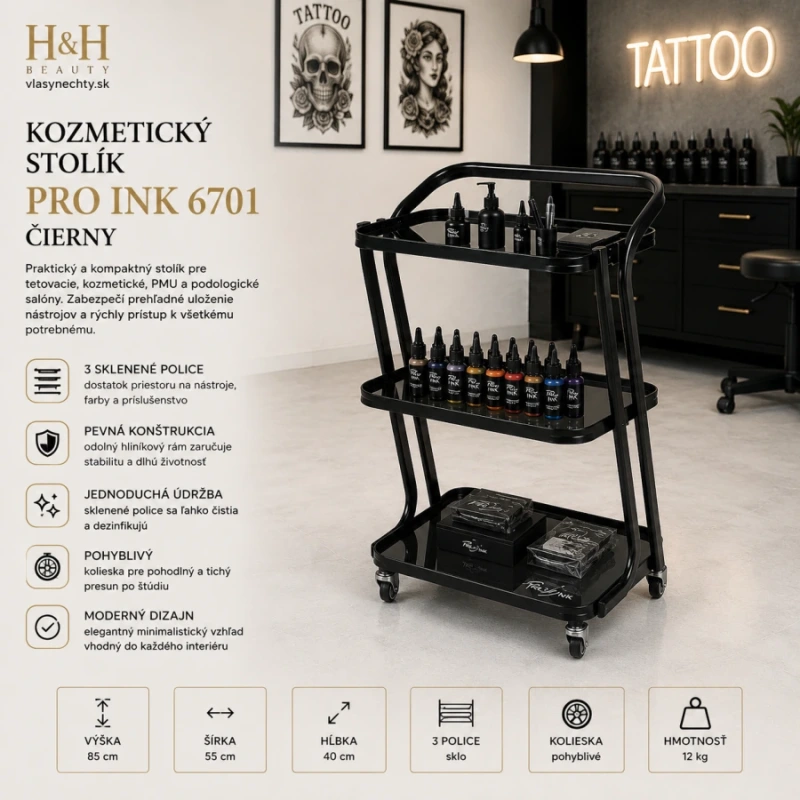 KOZMETICKÝ STOLÍK PRO INK 6701 čierny 9