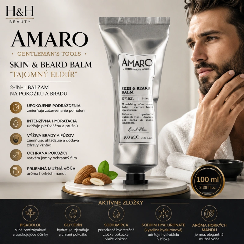 AMARO Balzam na pokožku a bradu „Tajomný Elixír“ – 100 ml