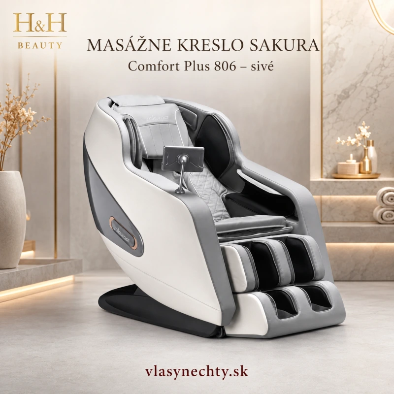 MASÁŽNE KRESLO SAKURA Comfort Plus 806 sivé