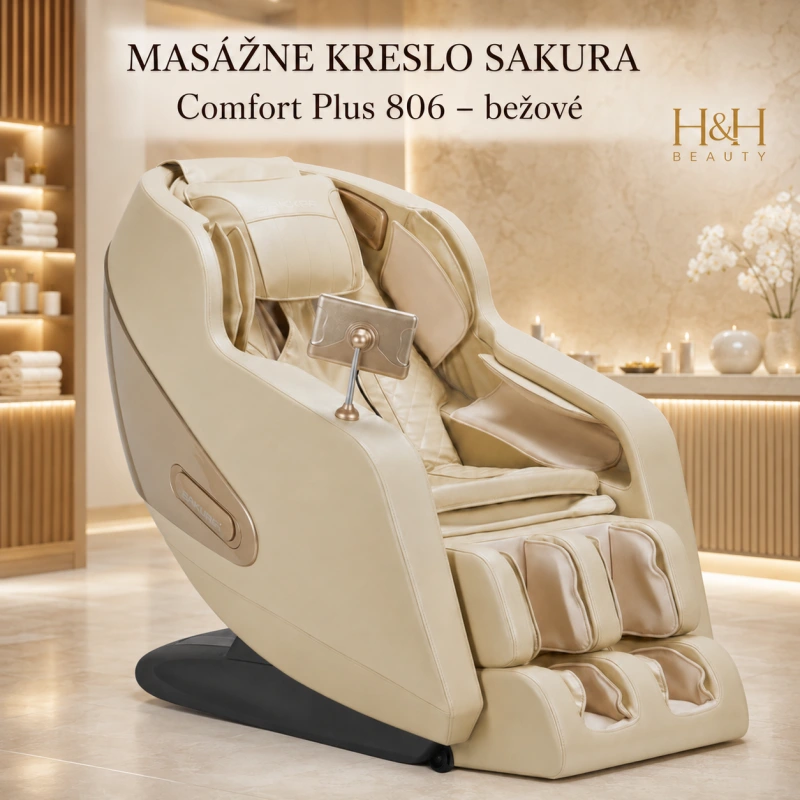 MASÁŽNE KRESLO SAKURA Comfort Plus 806 bežové