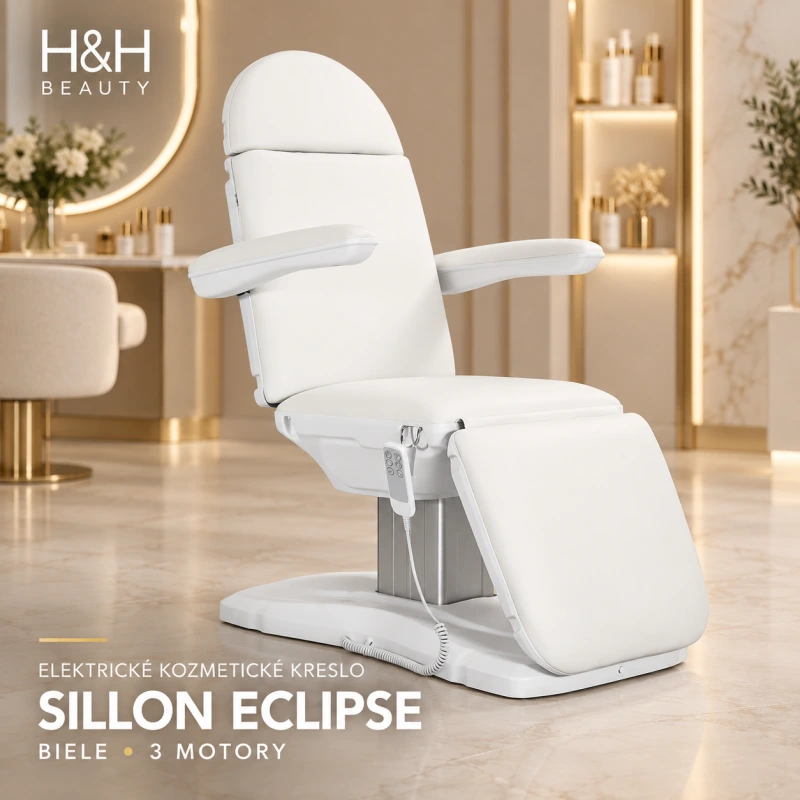 Elektrické kozmetické kreslo SILLON Eclipse 3 motory biele