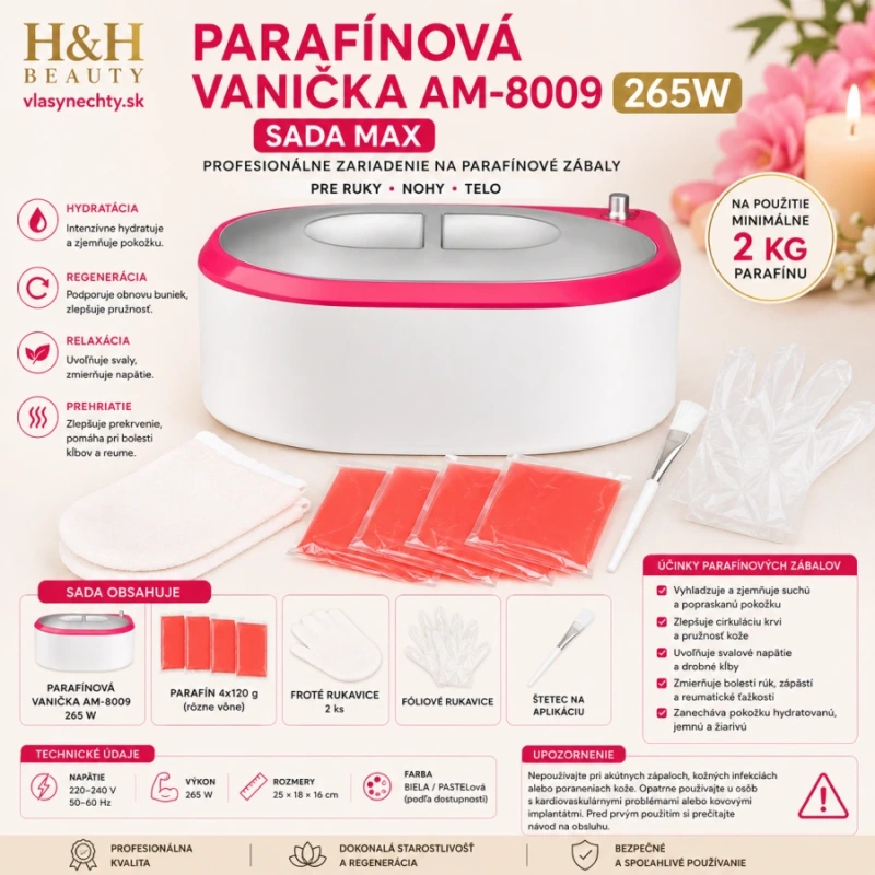 PARAFINOVÁ VANIČKA AM-8009 265W SADA MAX 10