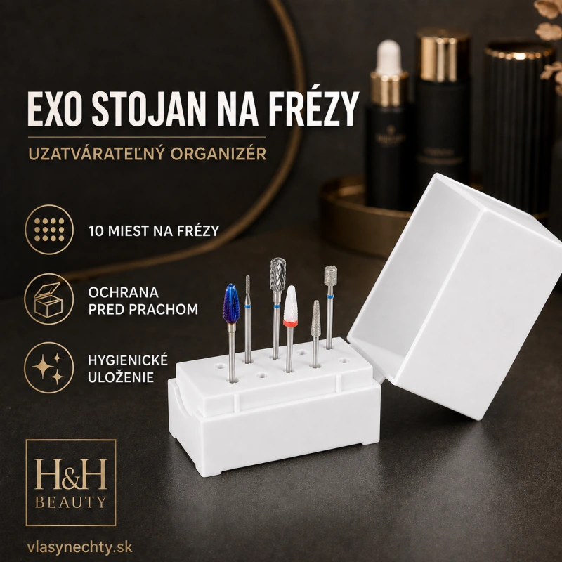 EXO stojan na frézy – uzatvárateľný organizér na 10 fréz