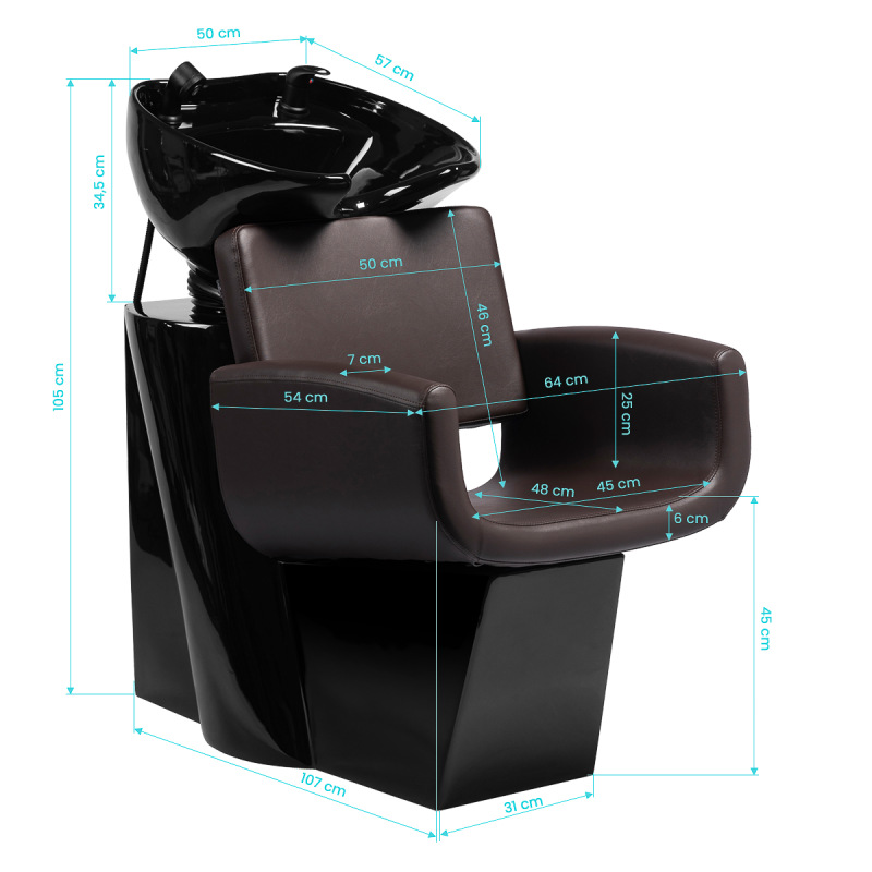 KADERNÍCKY UMÝVACÍ BOX GABBIANO Mataro Hnedá 9