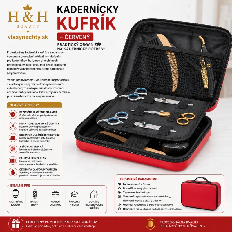 Kadernícky kufrík červený