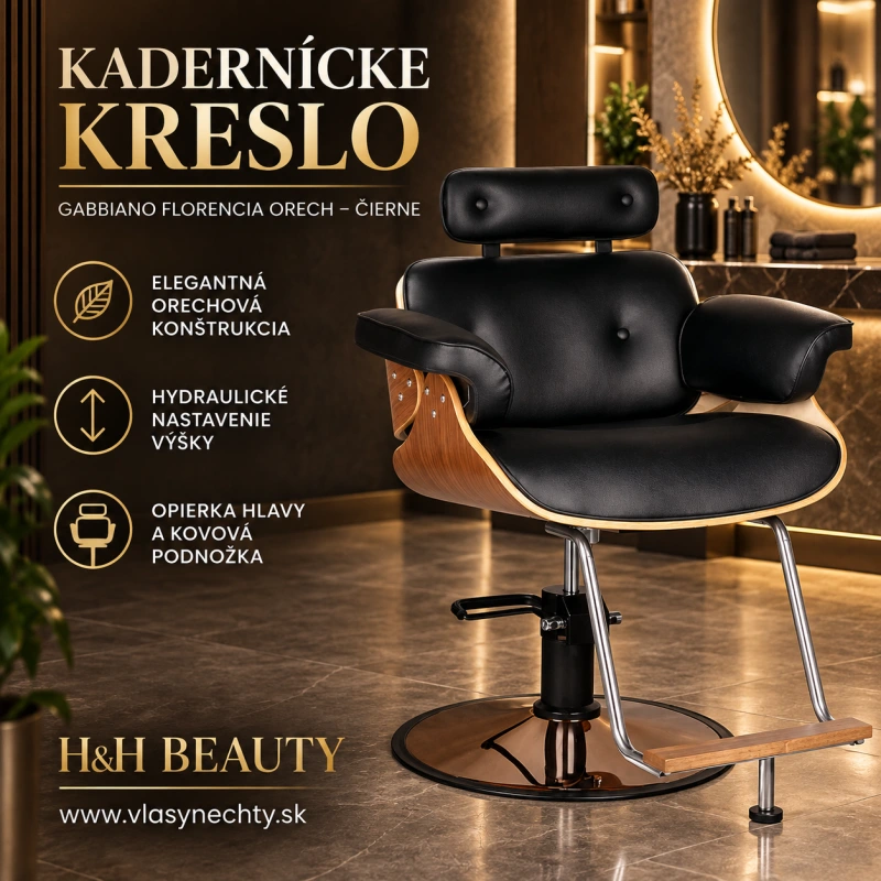 KADERNÍCKE KRESLO GABBIANO FLORENCIA ORECH ČIERNE