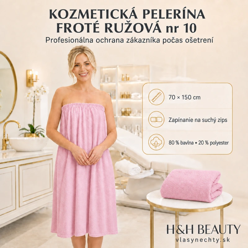 KOZMETICKÁ PELERÍNA FROTÉ RUŽOVÁ nr 10