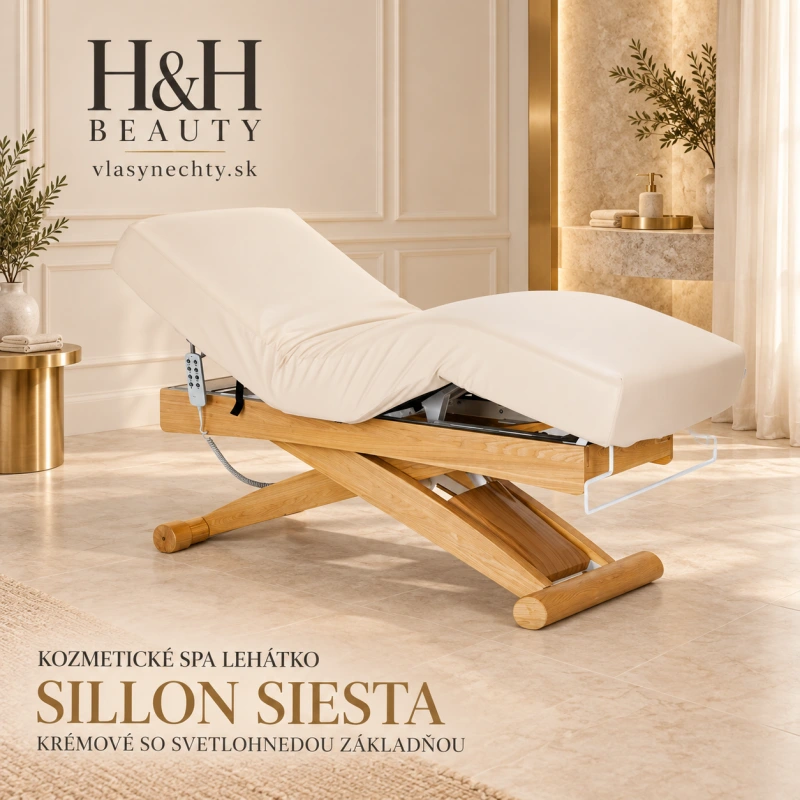 KOZMETICKÉ SPA LEHÁTKO Sillon Siesta krémové s svetlo hnedou základňou